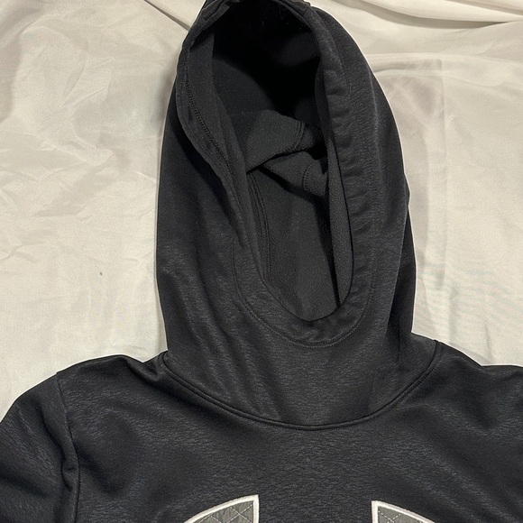 Under Armour Cold Gear Black Loose fit Hoodie with White and Gray Logo - Picture 6 of 7